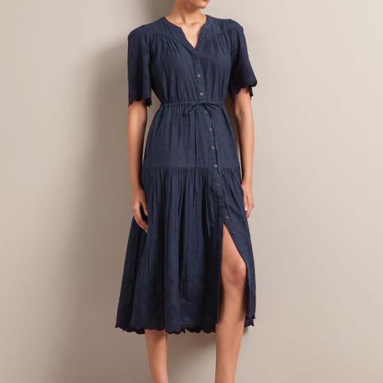 Nicole Organic Cotton Maxi Dress - Navy
