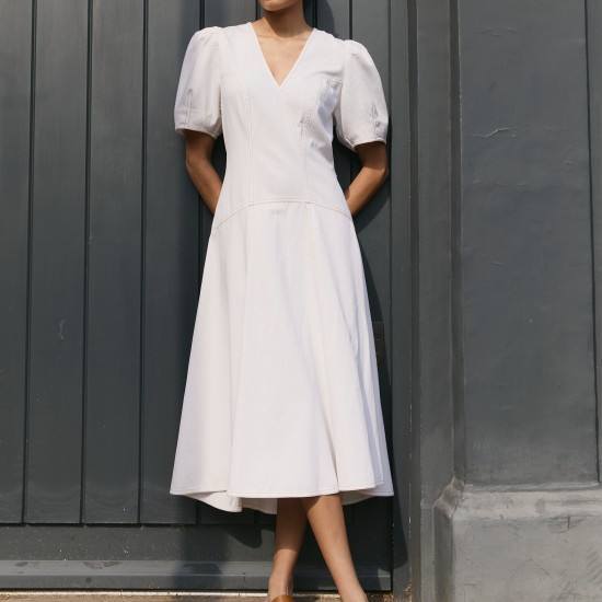 Robin Denim Maxi Dress - White